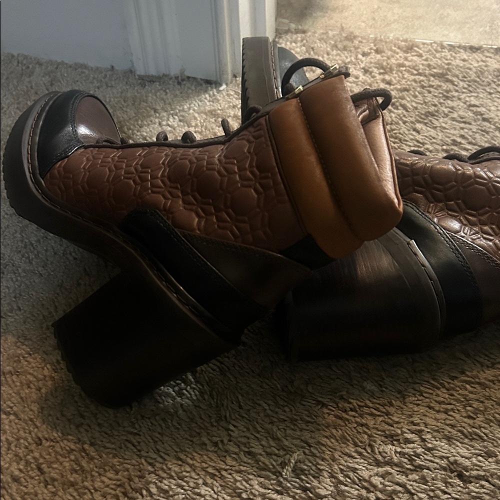 Louise et Cie Brown and Black Lace Up Boots